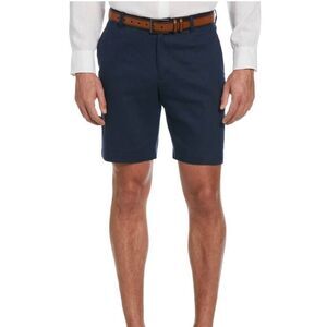Cubavera Linen Blend Stretch Flat Front 9” Shorts in Dress Blues, Men’s 34
